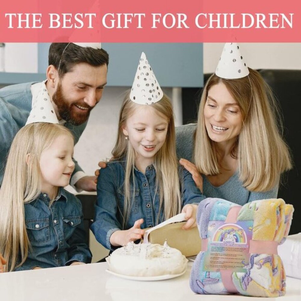 New Soft Glow in The Dark Unicorn Blanket for Girls or Birthday Gift, 50x60In - Picture 9 of 12